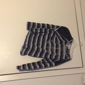 Black and gray long sleeve shirt with lace